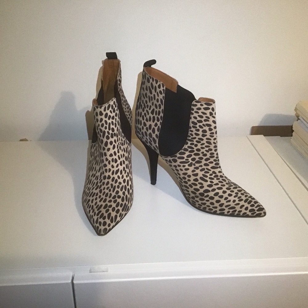 Isabel Marant‎ Suede Bkack Tan Leopard Print Ankle Boots Booties 7 38 France LN